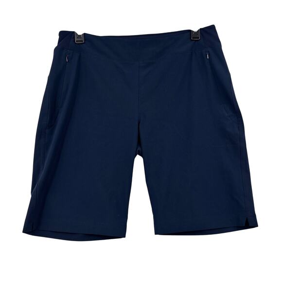 Columbia Shorts Womens Size L Blue Pull On Stretch Zip Pockets High Rise - Picture 1 of 10